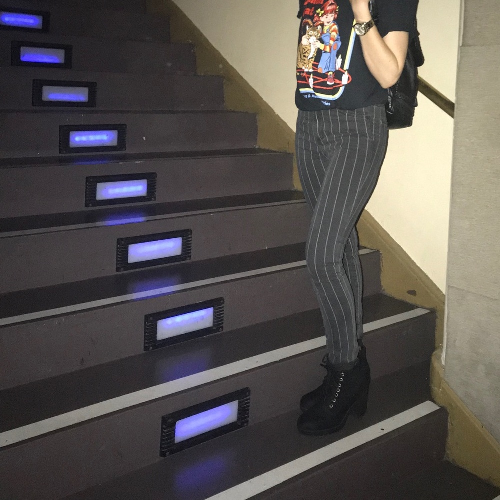 Striped Jeans grey/black